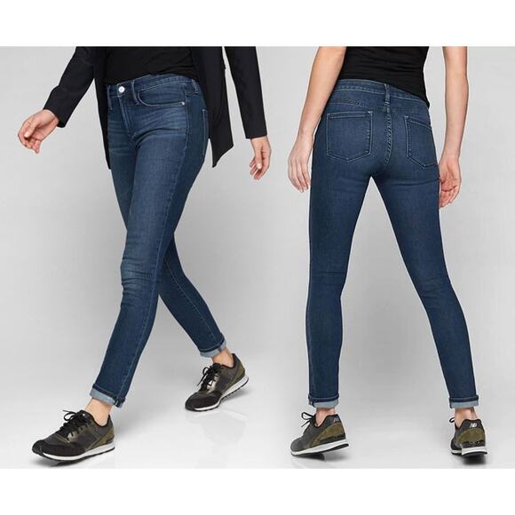 Athleta Sculptek Skinny Jeans Dark Wash Size 8T Long 30x33 Tall - Picture 1 of 12